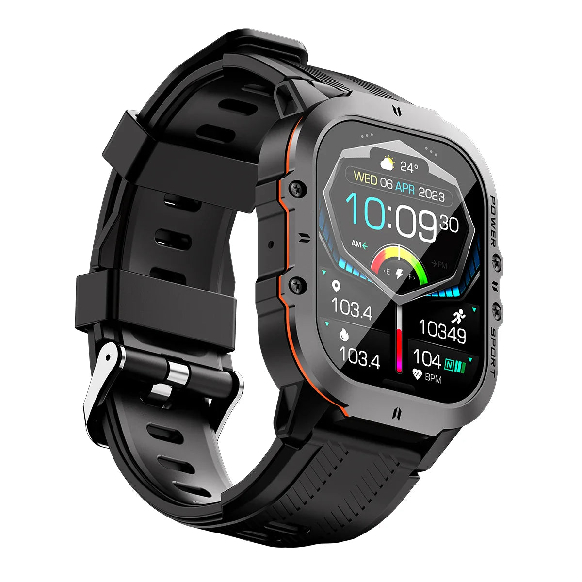 Oukitel BT20 - Smartwatch AMOLED 1.96", Batteria 350mAh, 5ATM Resistente, Con Chiamate Bluetooth e 100+ Modalità Sport